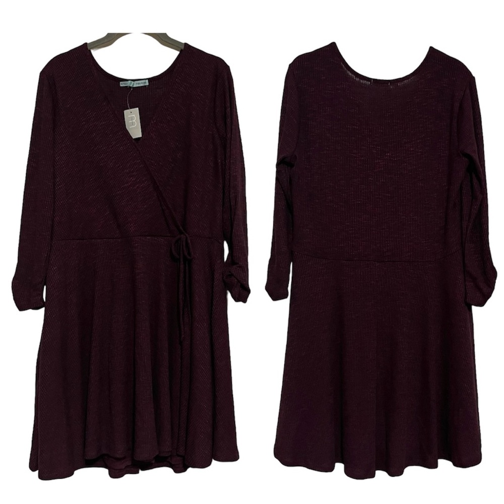 Maurices Women's Ribbed Sweater Dress with Wrap Front Size XL
